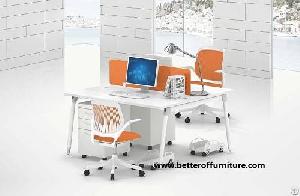 Modern Open Staff Melamine Top Two Person Workstations Office Desk