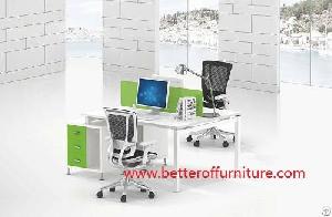 Module Design Two Person Glass Divider Office Workstation Desk Set T Type