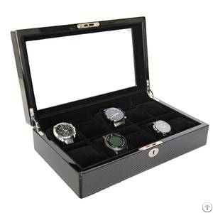 Collection Classical Black Watch Case Storage Display Box