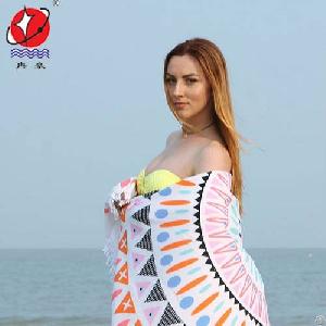 printed round beach towel