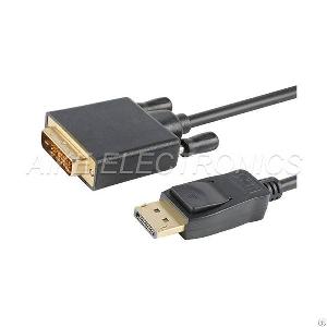 Displayport Male To Dvi 24 1 Male Adaptor Cable, Support 1920x1080 60hz