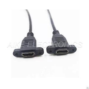 High Speed Hdmi Female To Hdmi Female Cable, Support 4k 2k, With Screw Holes