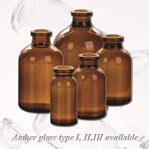 Moulded Glass Vials For Injection And Infusion, Amber And Flint,