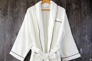 China Supplier 100% Cotton Jacquard Weave Terry Bathrobe