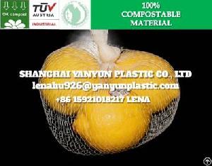 Eco Friendly Pla Cornstarch Biodegradable Packaging Net Mesh Bag For Vegetable Fruit Packing