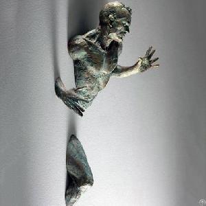 bronze man limb sculpture matteo pugliese