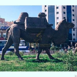 bronze camel sculpture garden decor