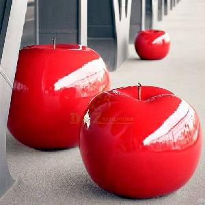 decor apple sculpture landscape stainless steel outdoor