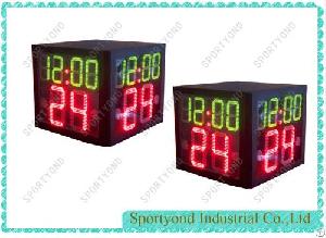 Four Sided Display Basketball Shot Clock And Play Time Supplier