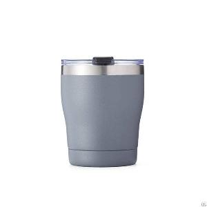 Vacuum Insulated Stainless Steel Double Wall Mug With Leather Handle