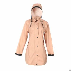 Ladies Long Pu Raincoat-kbw1028