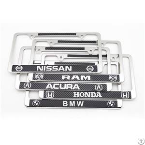 American Stainless Steel Carbon Fiber License Plate Frame