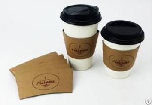 reusable cup wraps printed kraft coffee sleeve