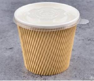 Triple Wall Ripple Kraft Paper Soup Cup