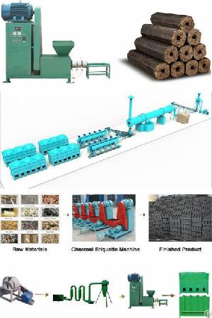 setting up sawdust briquette units