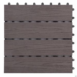 Outdoor 3d Embossed Flooring Wpc Decking Tiles