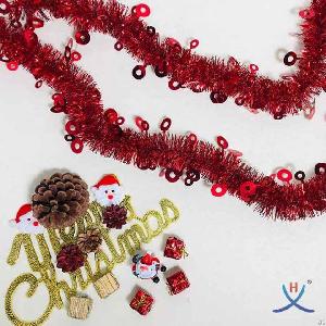 hexing wholesale christmas circle tinsel foil garland party festive