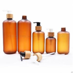 factory wholesale amber frosted plastic lotion bottles