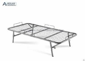 Single Gray Iron Net 90x190cm Collapsible Metal Bed Frame