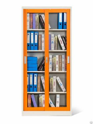 Acrylic Glass Sliding Door Metal Office Storage Cabinets