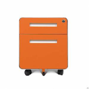 Metal 2 Drawer Rolling Filing Cabinet Steel Filing Cabinet