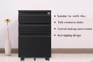 Office Pedestal File Drawers With Rolling Wheels