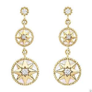 Octagonal Compass Shell Earrings