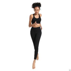 squat proof waisted leggings yoga nylon spandex bra