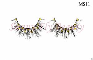 Yellow Swarovski Mink Fur Eyelashes