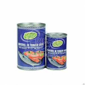 factory canned fish tin mackerel tomato sauce 155g 425g