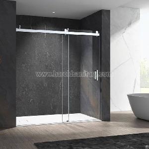 Stainless Steel Soft-closing Sliding Glass Shower Enclosure