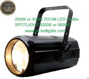 200w Or 300w Zoom Led Profile Spotlight 3200k Or 5600k Studio Theatrical Stage Light