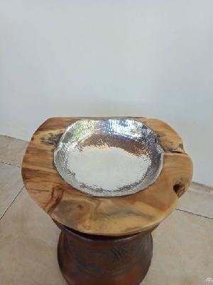 Alumunium Natural Teak Bowl