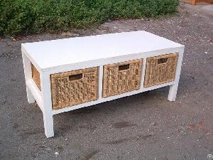 Cabinet With Three Rattan Drawers