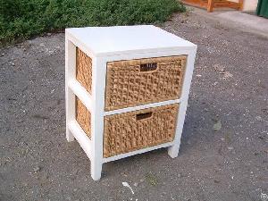 Compact Cabinet With Rattan Drawers