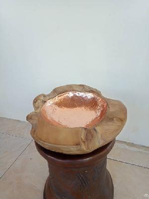 cooper teak bowl