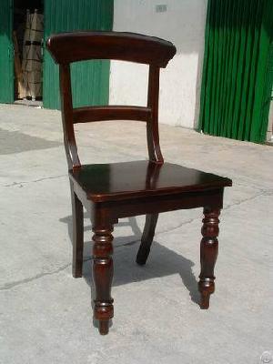 Dark Brown Colonial Solid Chair