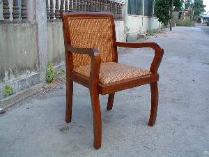 Dinning Chair Rattan With Solid Wood