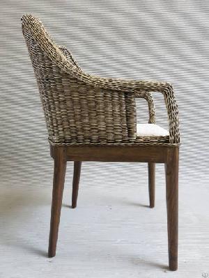 Elegance Rattan Dinning Chair With Armrest