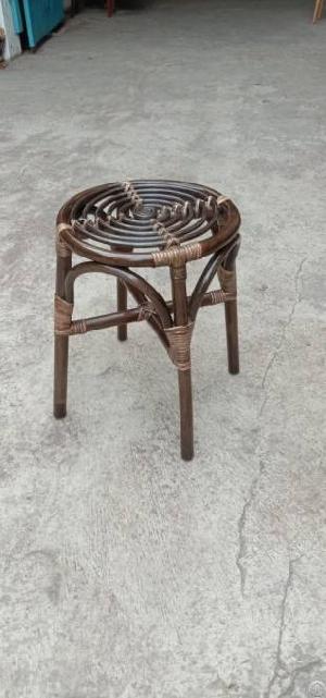 gliss brown round rattan stool