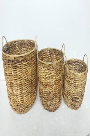 Large Round Banana Basket Combine With Rattan