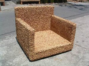 rattan finish armchair