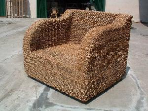 Rattan Armchair Curve Armrest