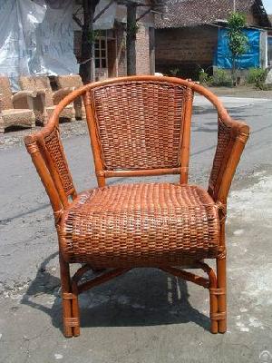 Rattan Armchair With Colonial Design