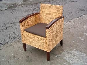 rattan armchair dark brown cushion