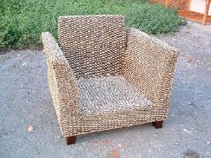 rattan armchair solid wood legs