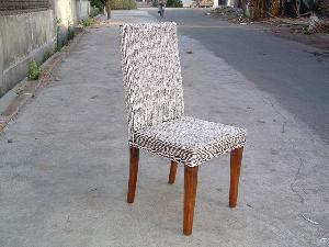 Rattan Dining Chair With Grey Finish