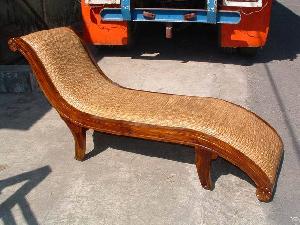 Rattan Lounger Chair Combine With Teak Wood