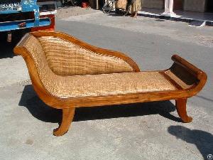 Rattan Lounger Chair With Armrest