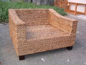 rattan square armchair